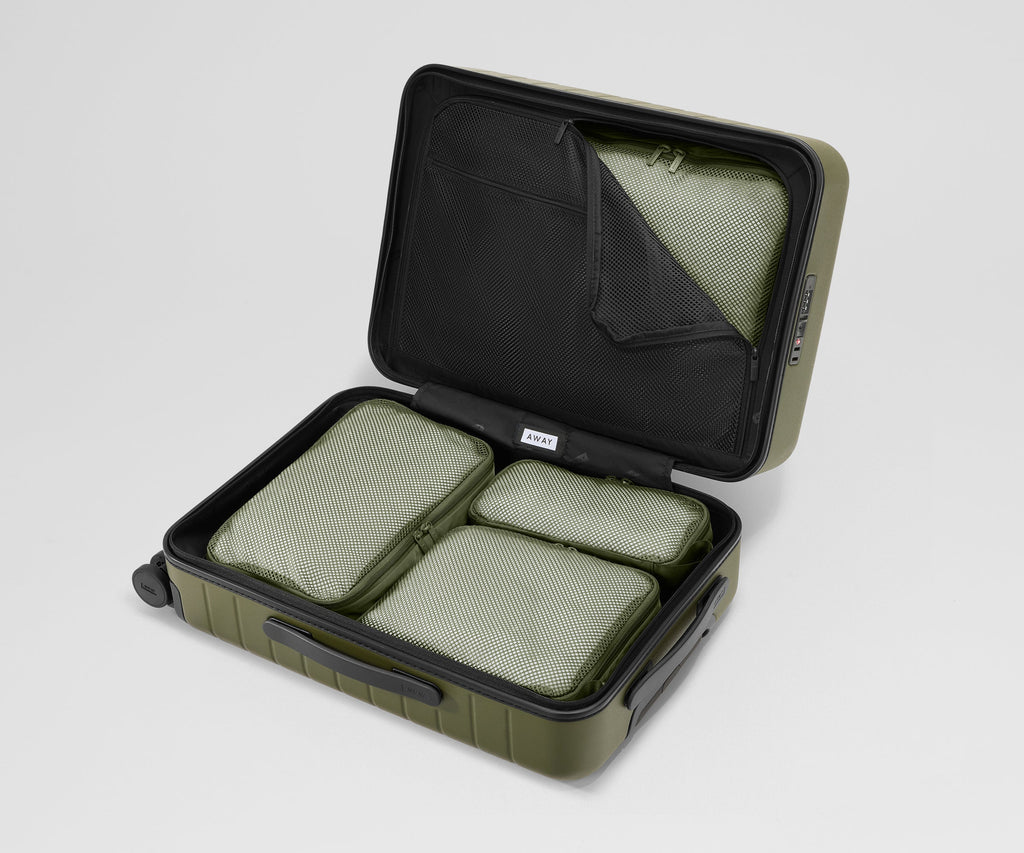 Away Compression Packing Cubes in Olive Green