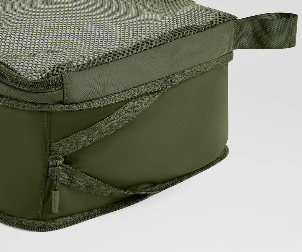 Away Compression Packing Cubes in Olive Green