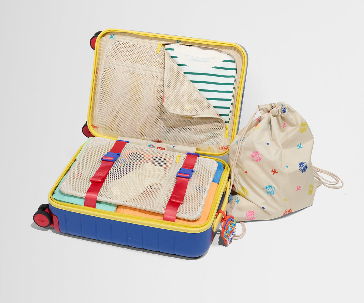 Away The Kids Carry-On Suitcase - Chase Badge Blue