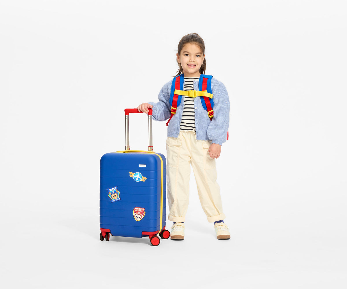 Away The Kids Carry-On Suitcase - Chase Badge Blue