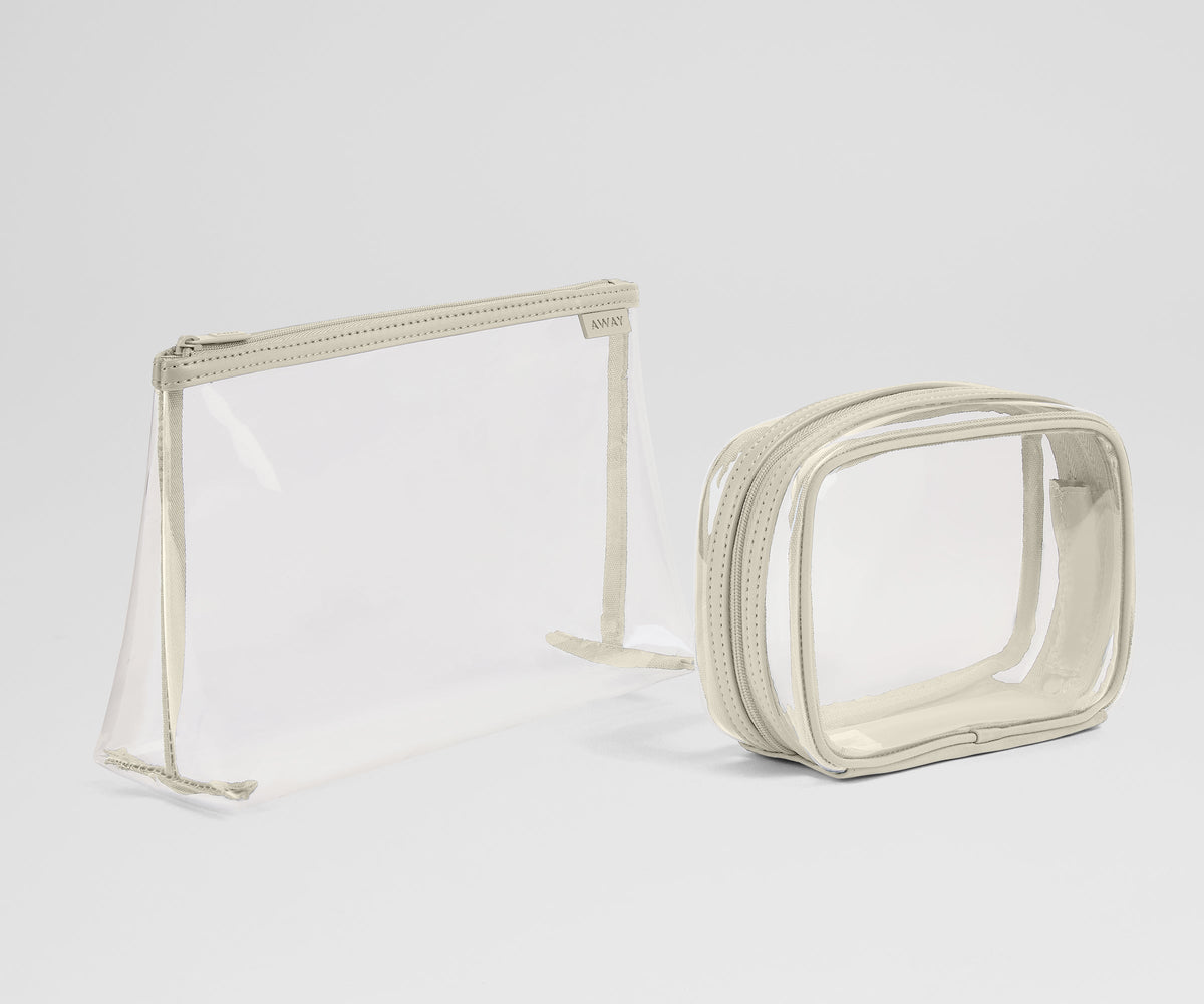 Away Clear Pouch Set Tote Bag - Salt White