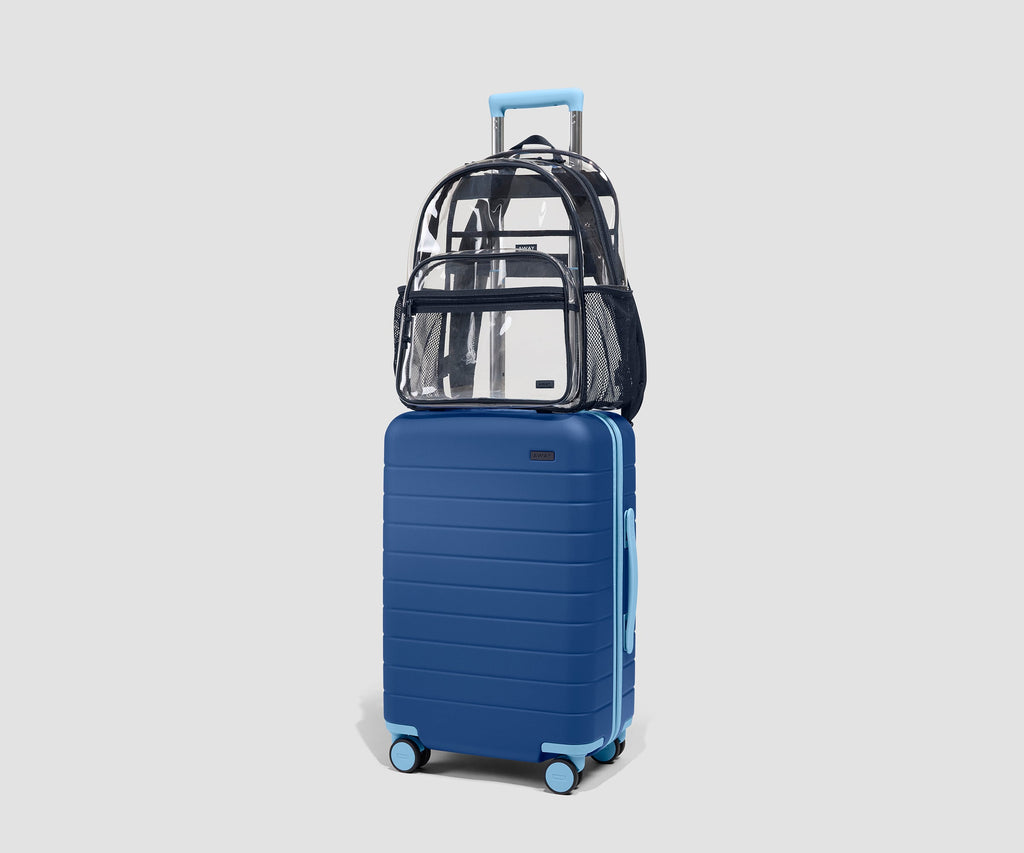 Away Clear Daily Backpack in Clear/Navy Blue