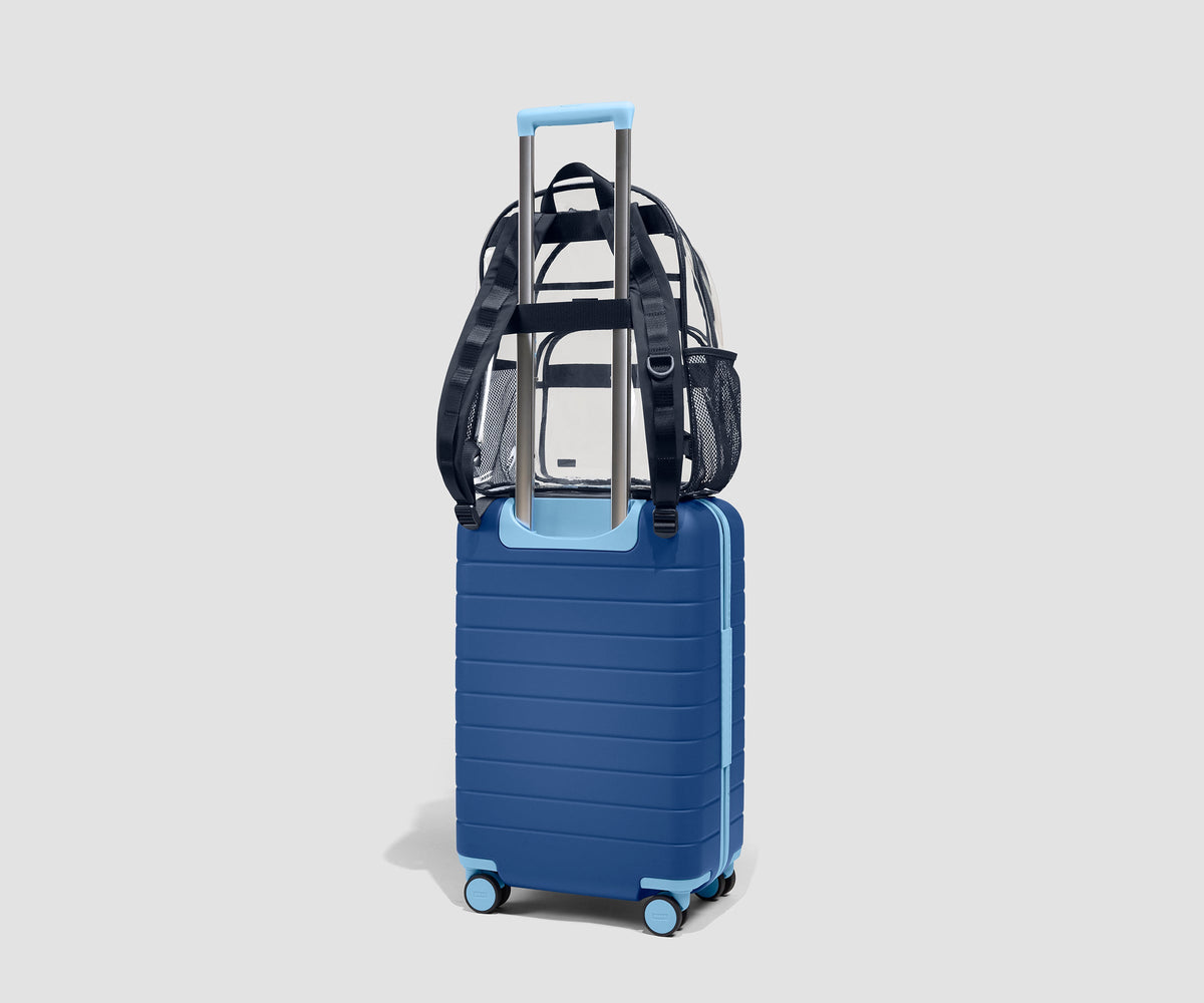 Away Clear Daily Backpack in Clear/Navy Blue