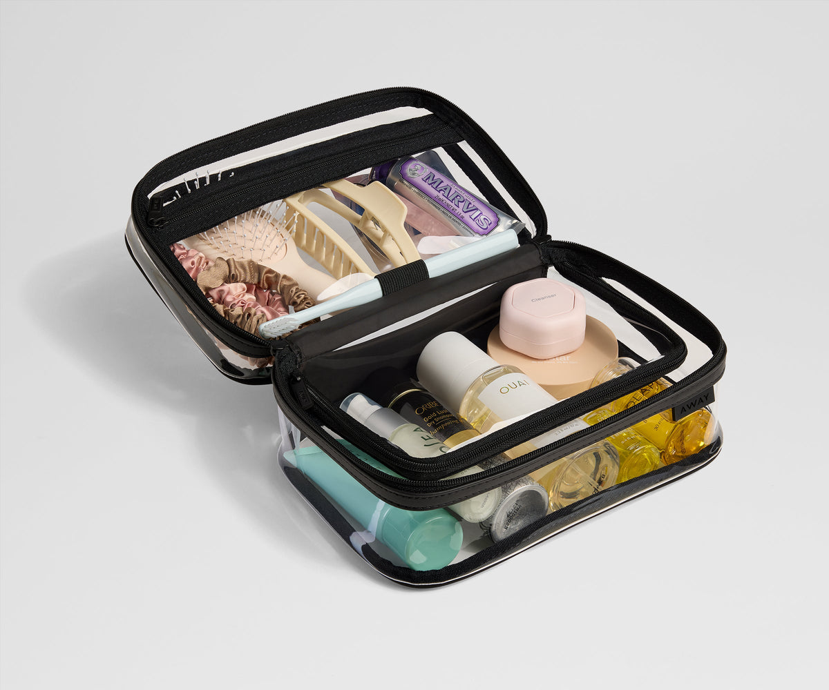 Away Clear Toiletry Bag in Jet Black