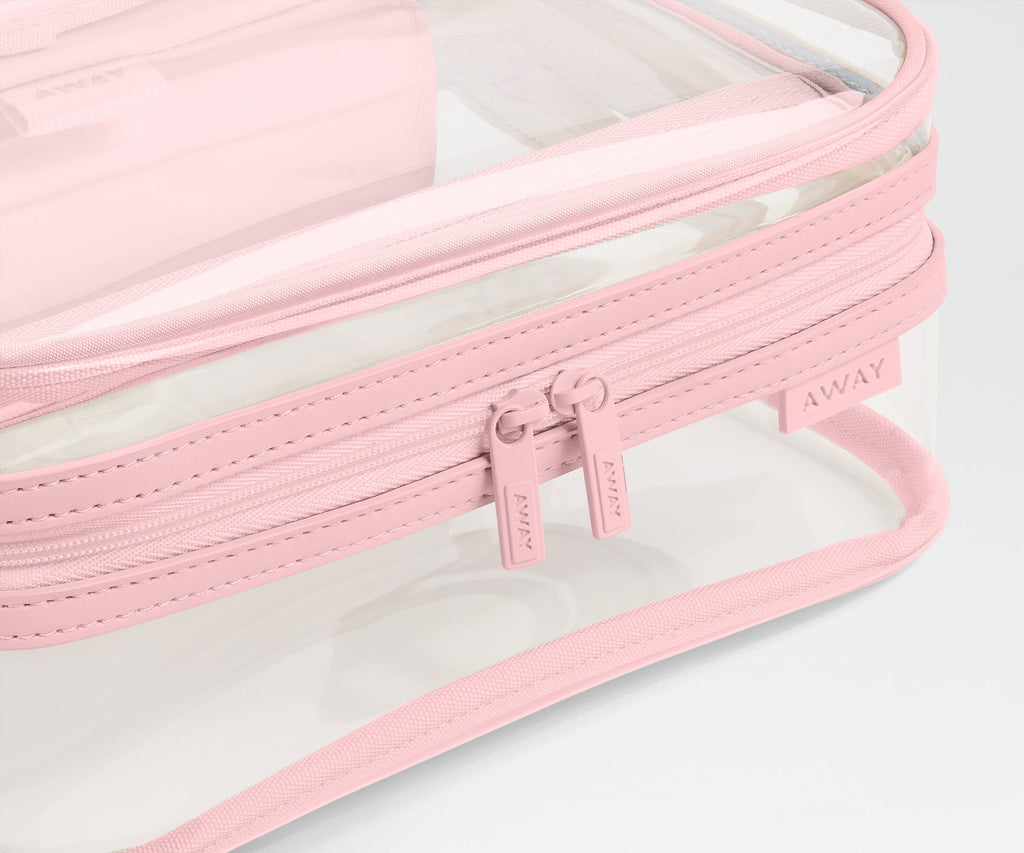 Away Clear Toiletry Bag in Blush Pink