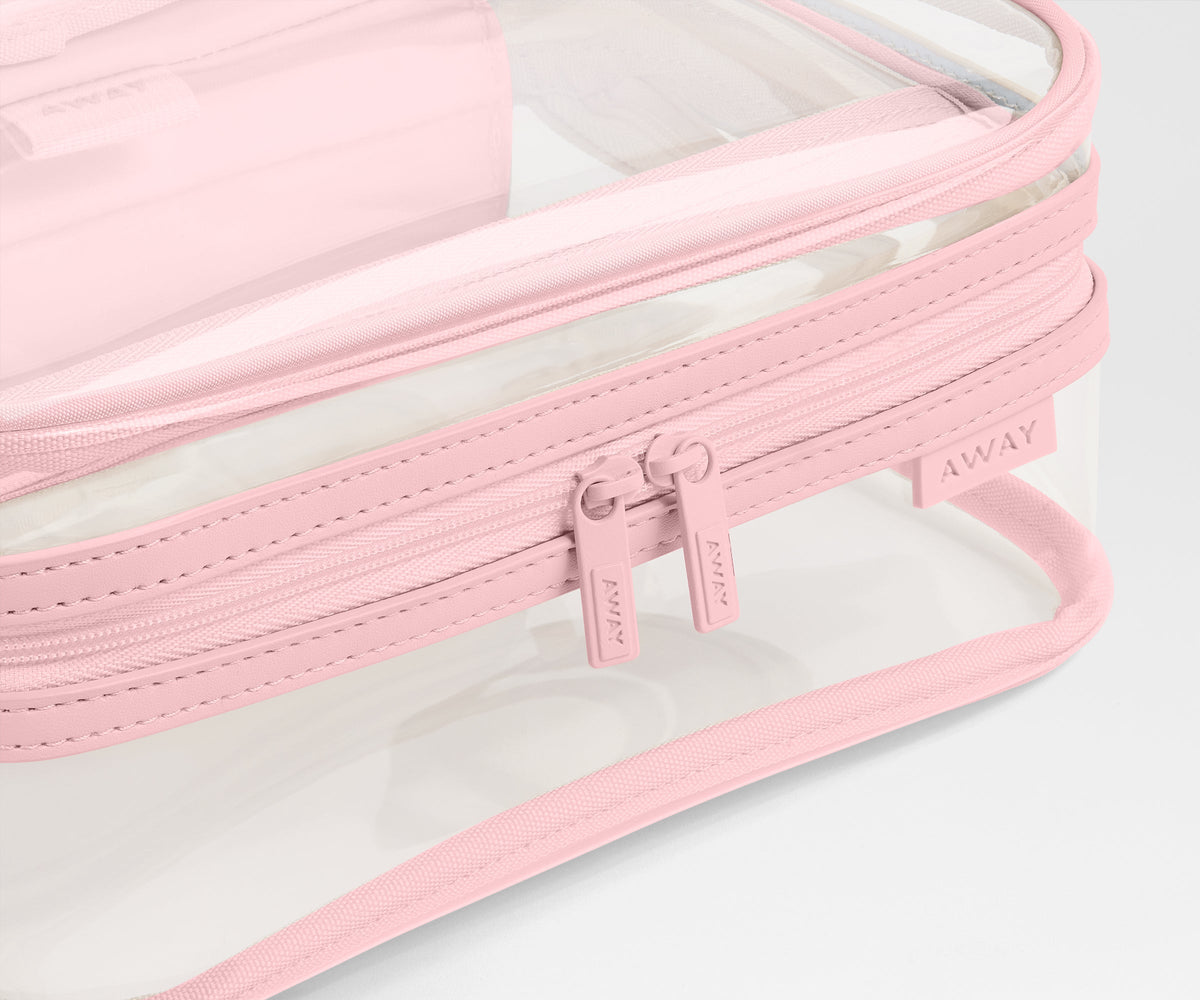 Away Clear Toiletry Bag in Blush Pink