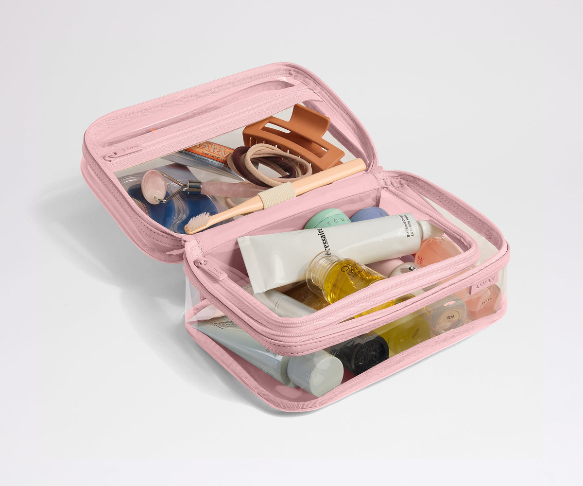 Away Clear Toiletry Bag in Blush Pink