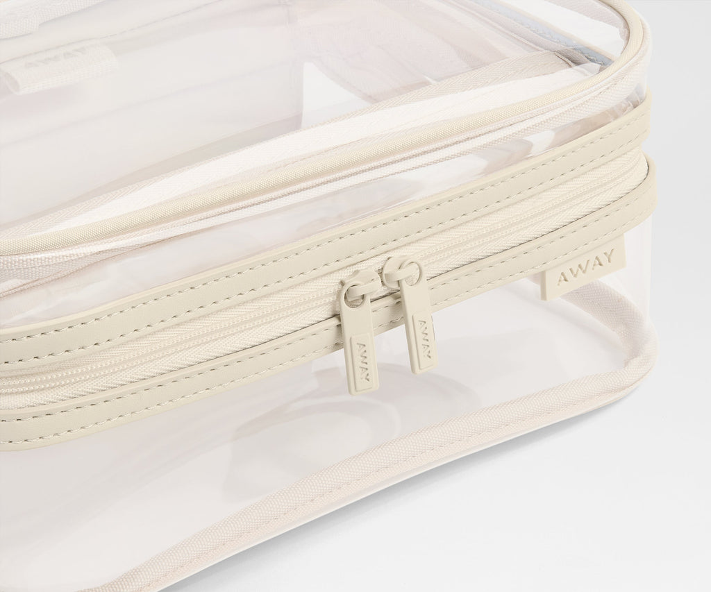 Away Clear Toiletry Bag in Salt White