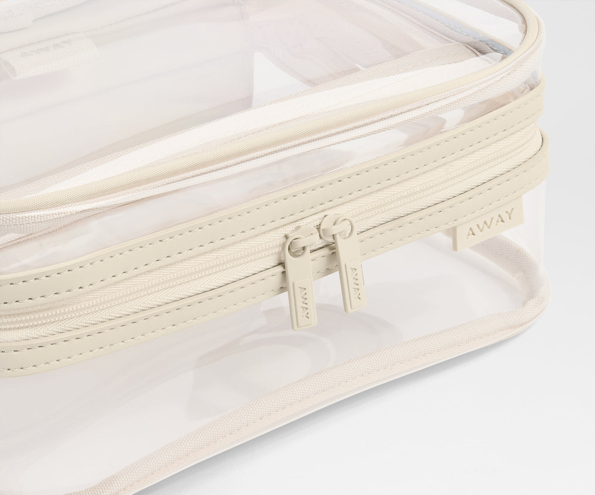 Away Clear Toiletry Bag in Salt White