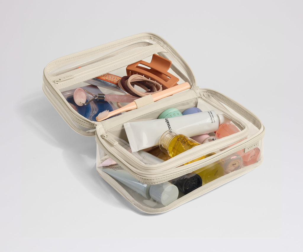 Away Clear Toiletry Bag in Salt White