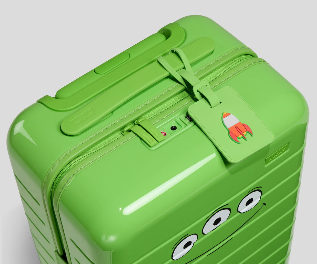 Away The Kids Carry-On Luggage Tag - Alien Green