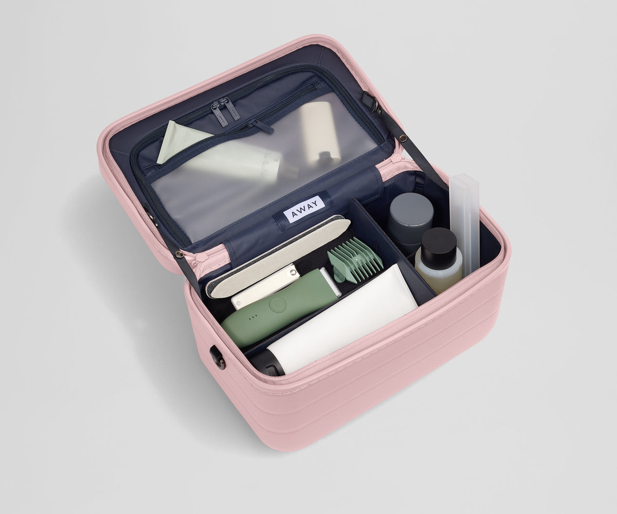 Away The Train Case Toiletry Bag - Blush Pink
