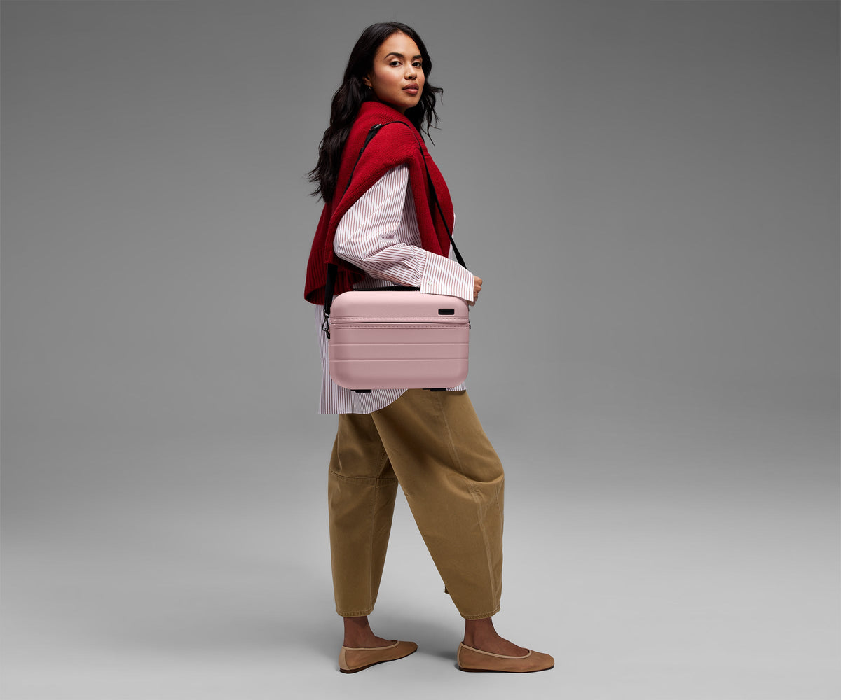 Away The Train Case Toiletry Bag - Blush Pink