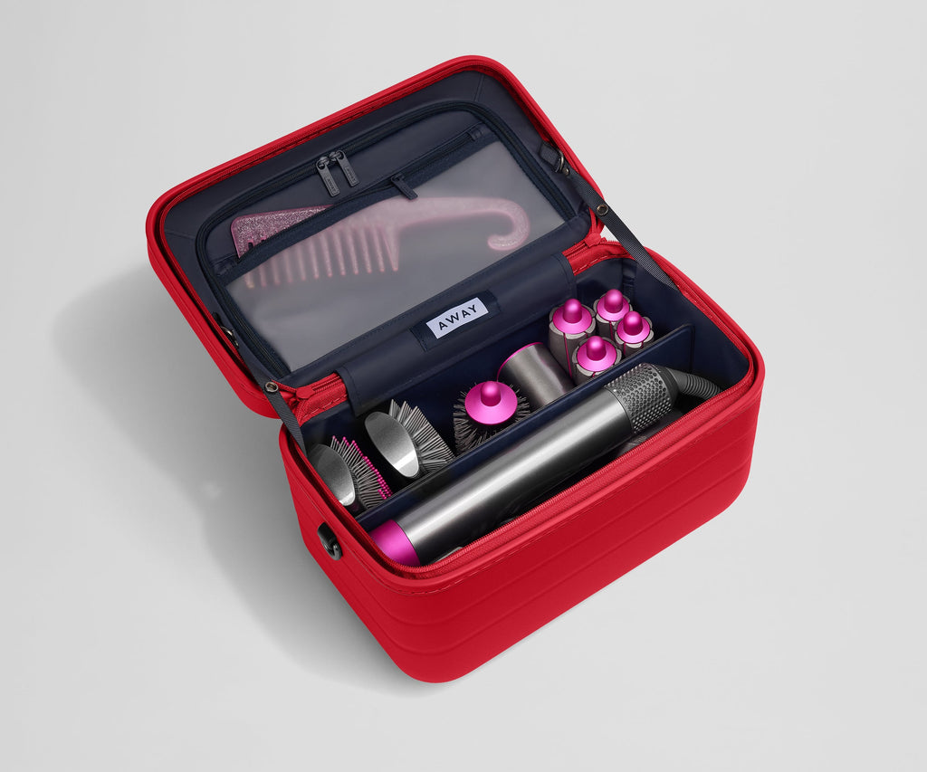 Away The Train Case Toiletry Bag - Cherry Red