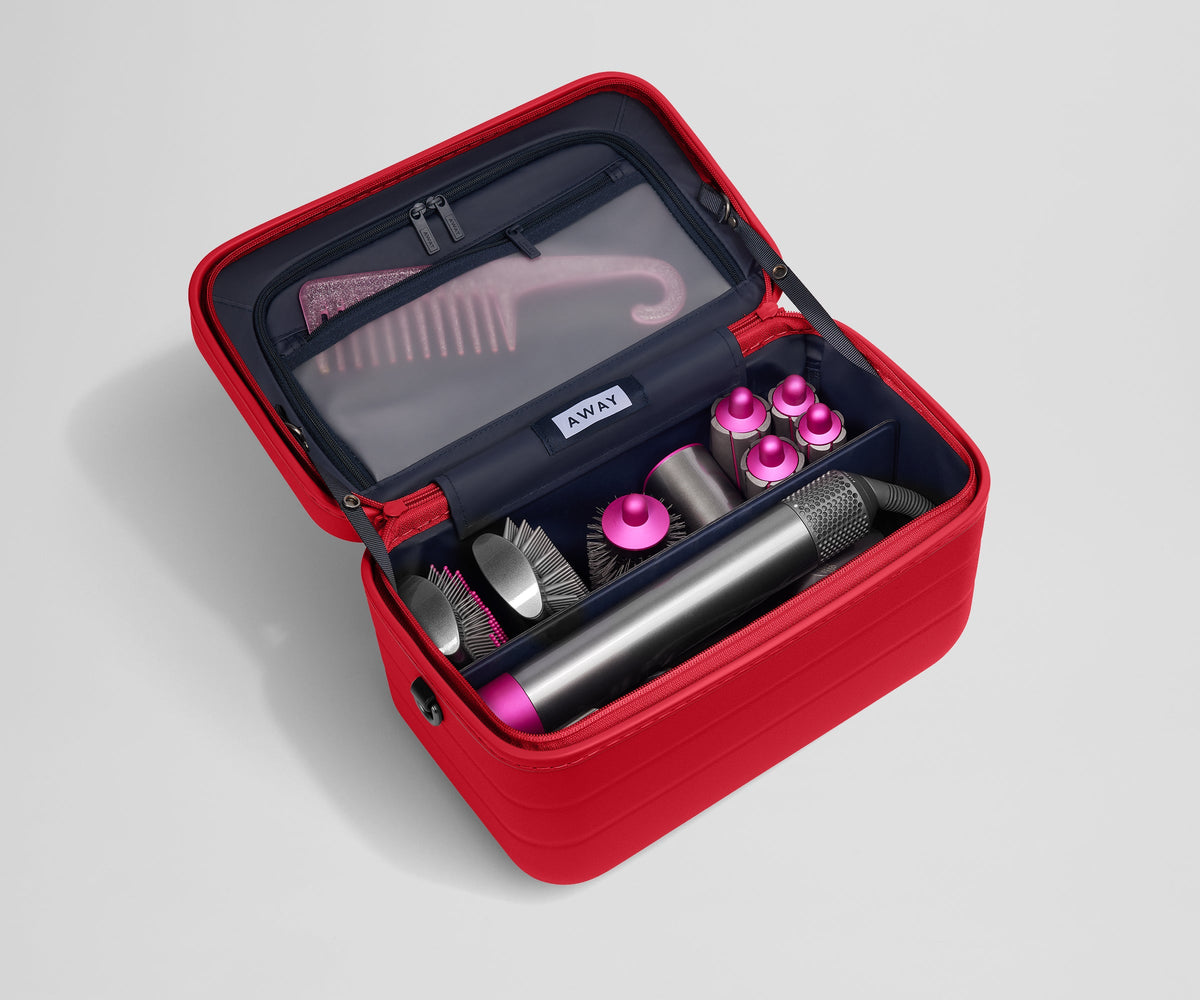 Away The Train Case Toiletry Bag - Cherry Red