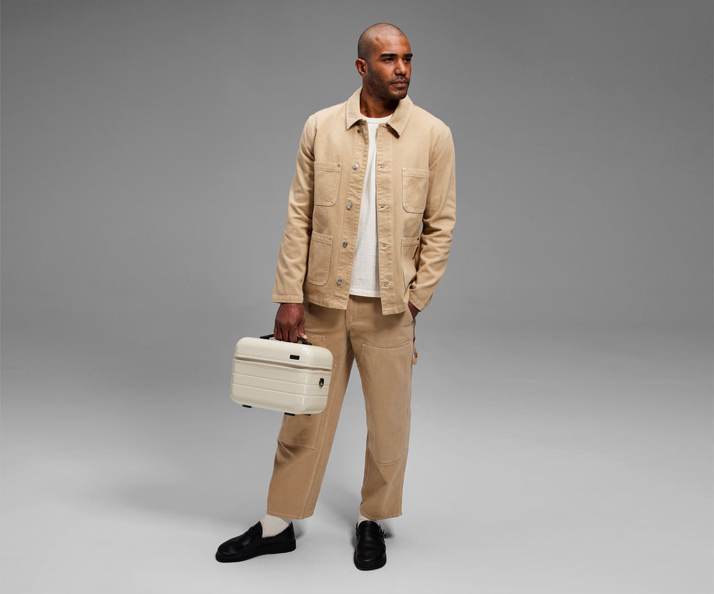 Away The Train Case Toiletry Bag - Salt White (Gloss)