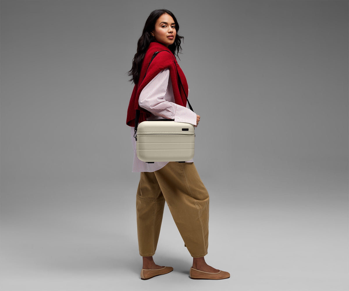 Away The Train Case Toiletry Bag - Salt White