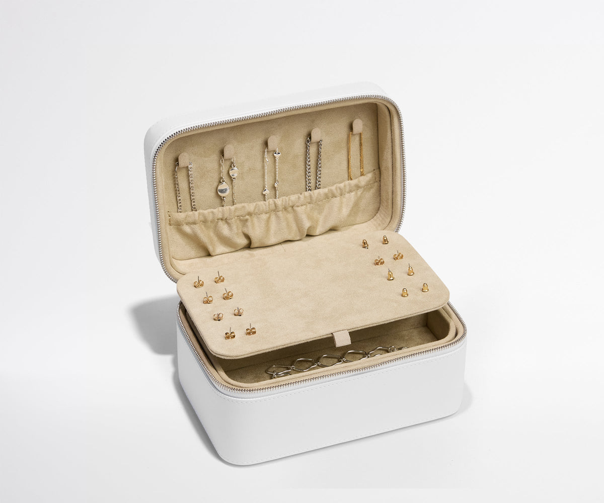 Away Keepsake Jewelry Case in Pearl White
