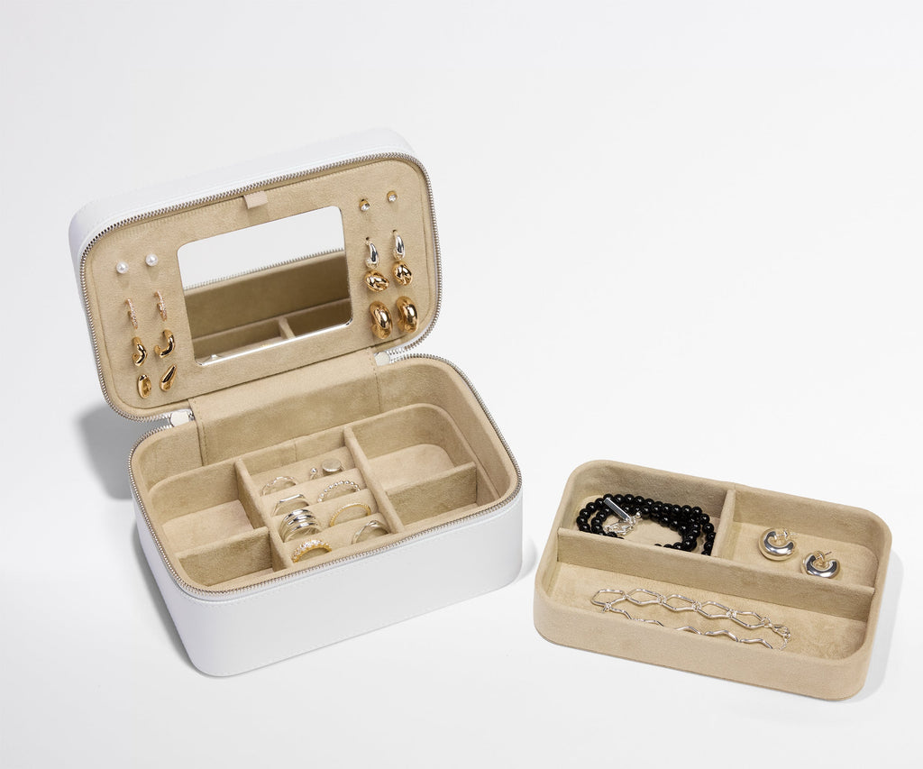 Away Keepsake Jewelry Case in Pearl White
