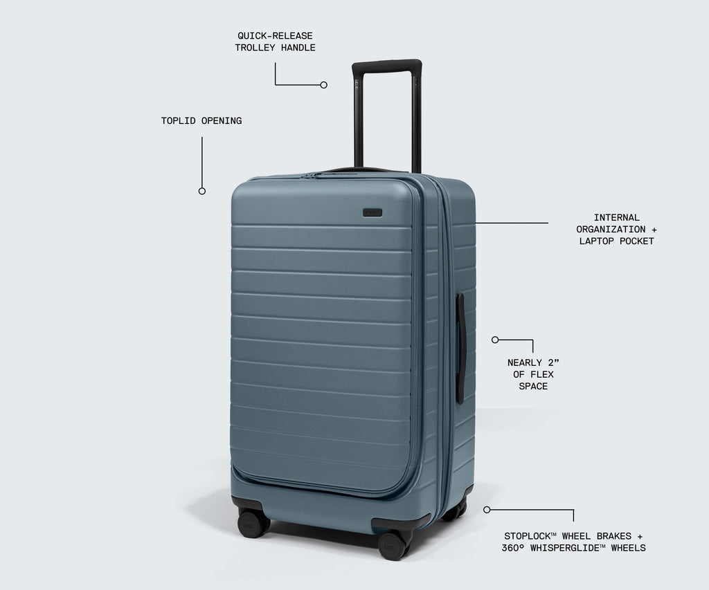 Away Topside Medium Trunk Suitcase - Coast Blue
