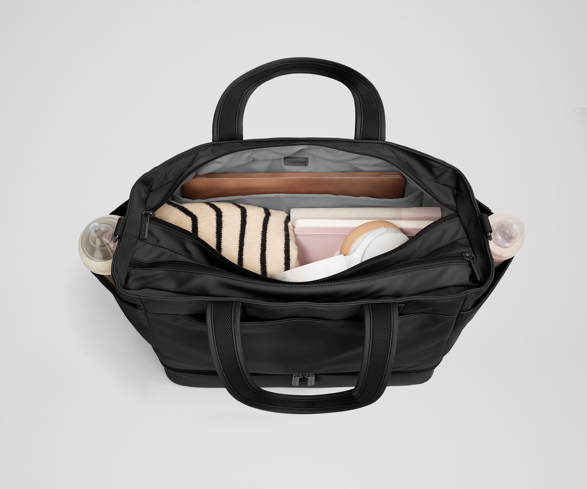 Away The Double Diaper Tote Diaper Bag - Jet Black