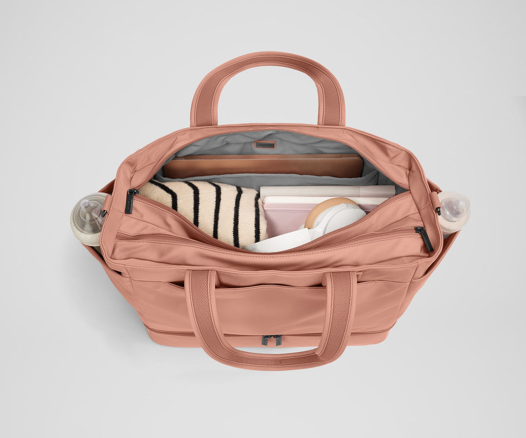 Away The Double Diaper Tote Diaper Bag - Clay Pink
