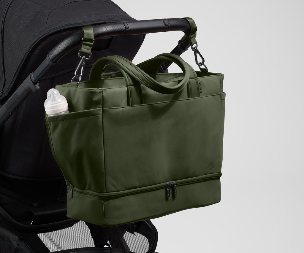 Away The Double Diaper Tote Diaper Bag - Olive Green