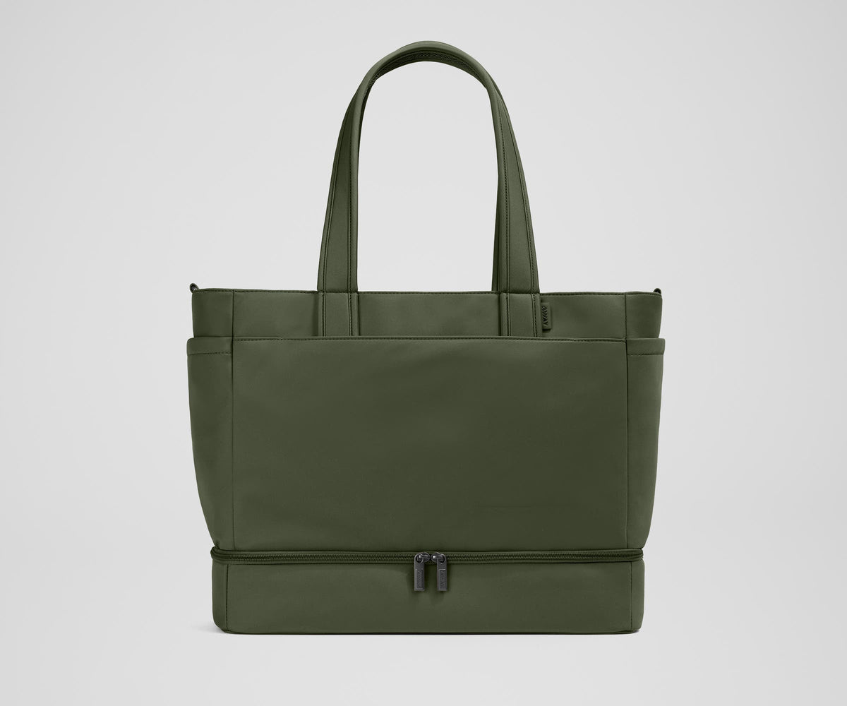 Away The Double Diaper Tote Diaper Bag - Olive Green