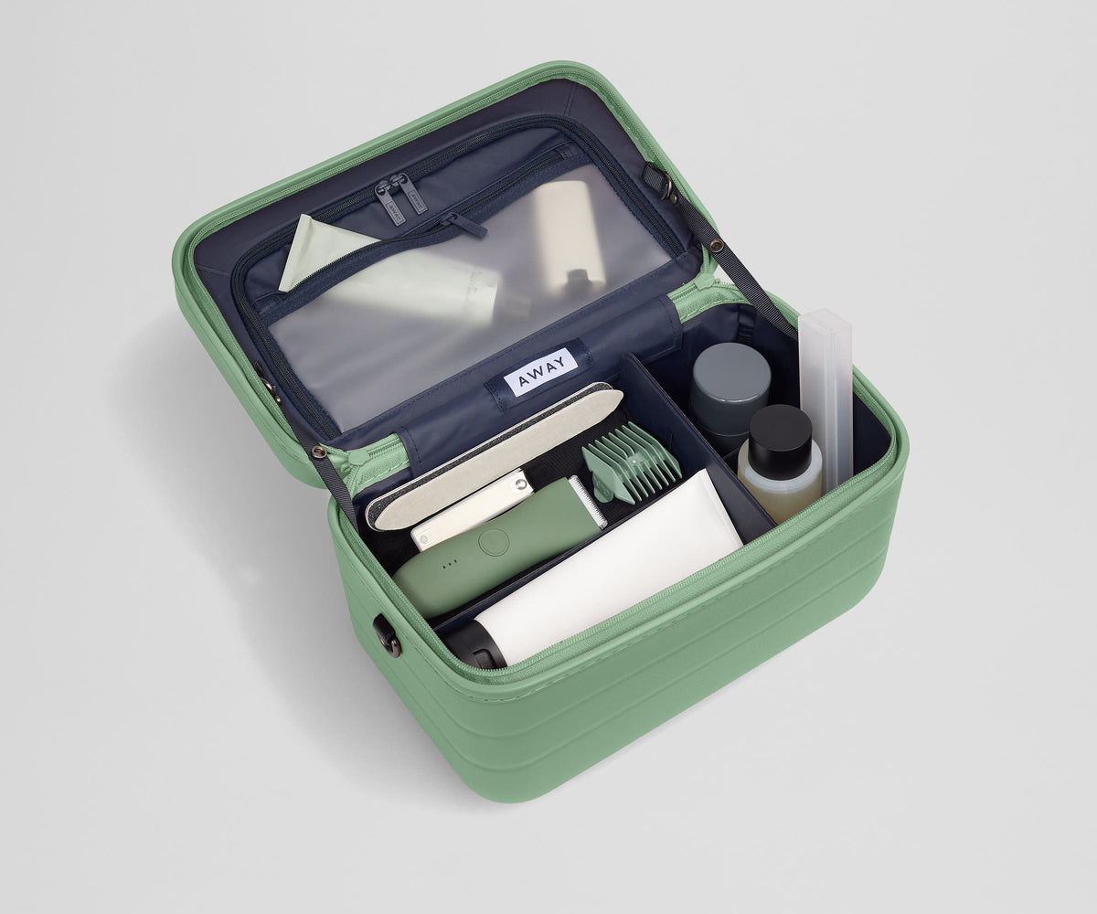 Away The Train Case Toiletry Bag - Sea Green