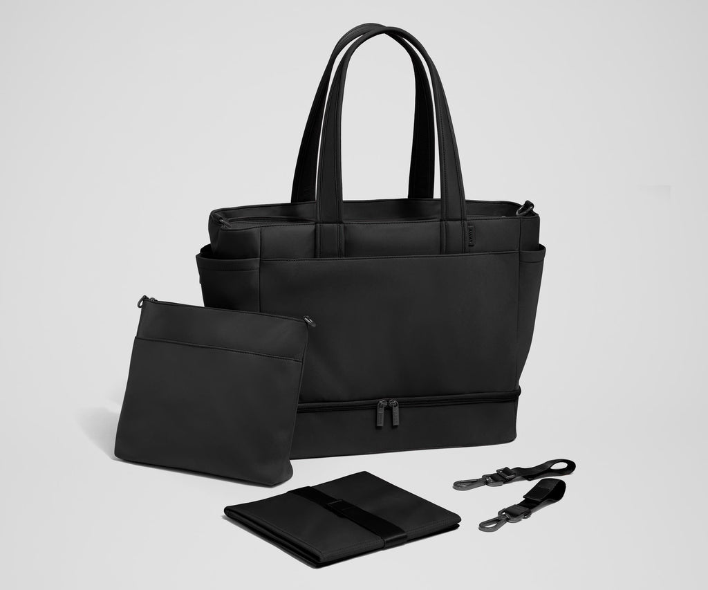Away The Double Diaper Tote Diaper Bag - Jet Black