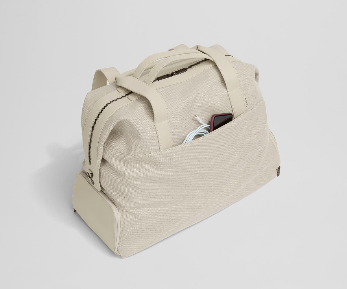 Away Transit Canvas Weekender Crossbody Bag - Transit Canvas Tan