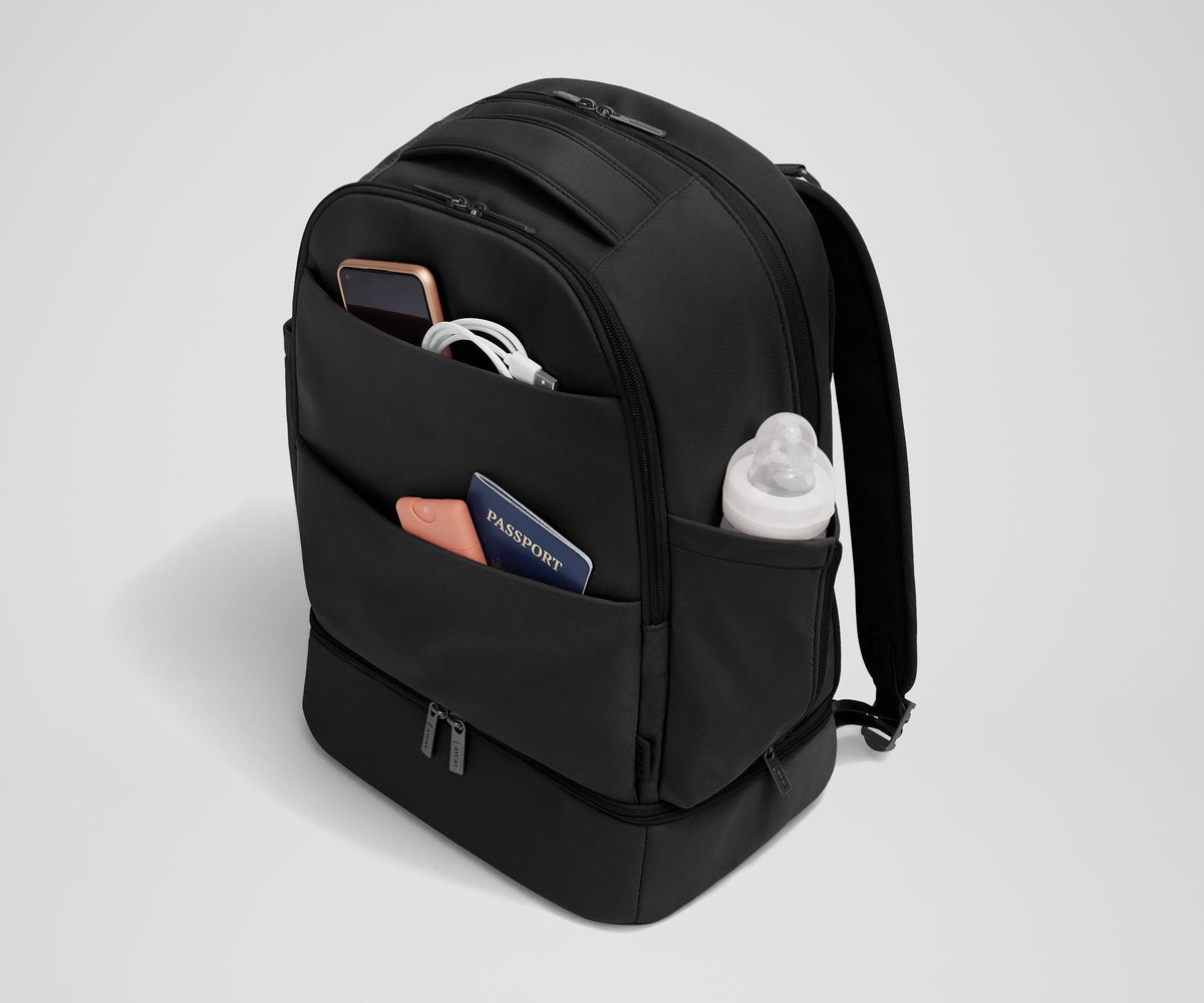 Away The Double Diaper Backpack Diaper Bag - Jet Black