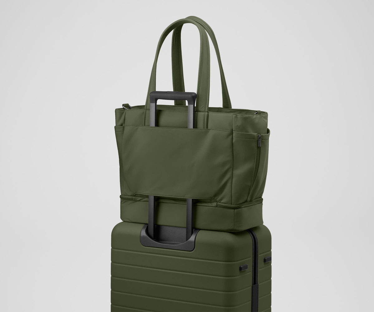 Away The Double Diaper Tote Diaper Bag - Olive Green