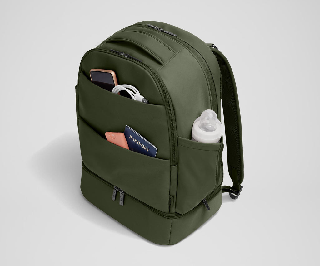Away The Double Diaper Backpack Diaper Bag - Olive Green