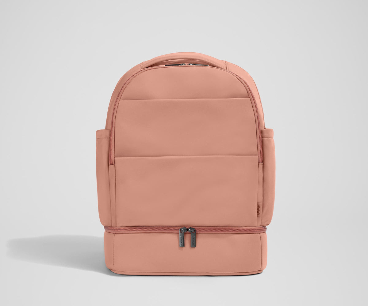 Away The Double Diaper Backpack Diaper Bag - Clay Pink