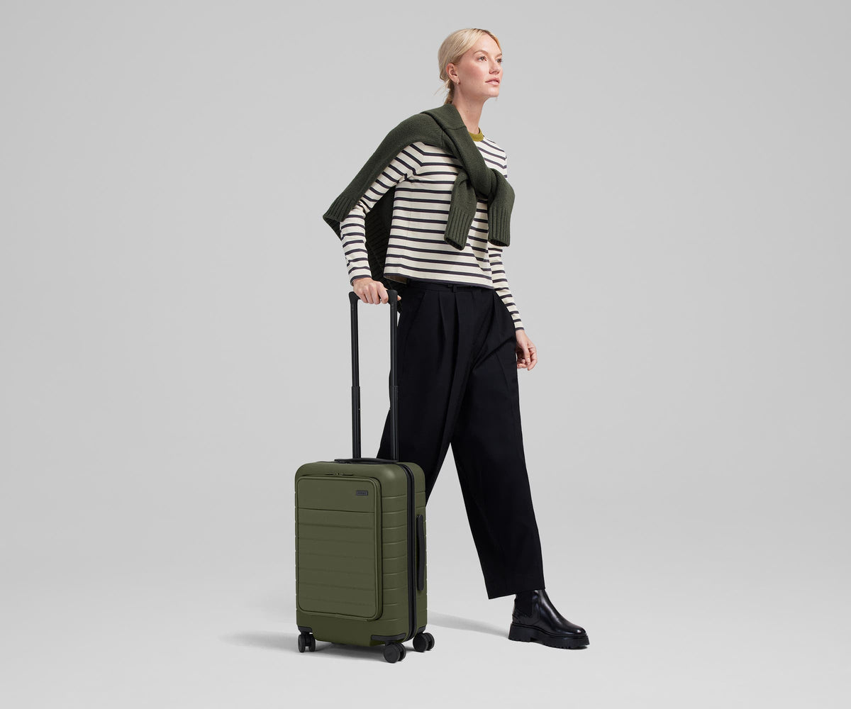Away The Executive Carry-On Suitcase - Olive Green