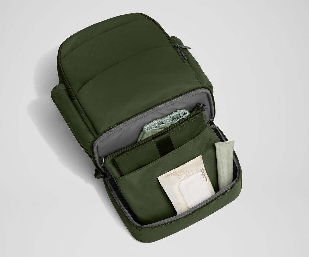 Away The Double Diaper Backpack Diaper Bag - Olive Green