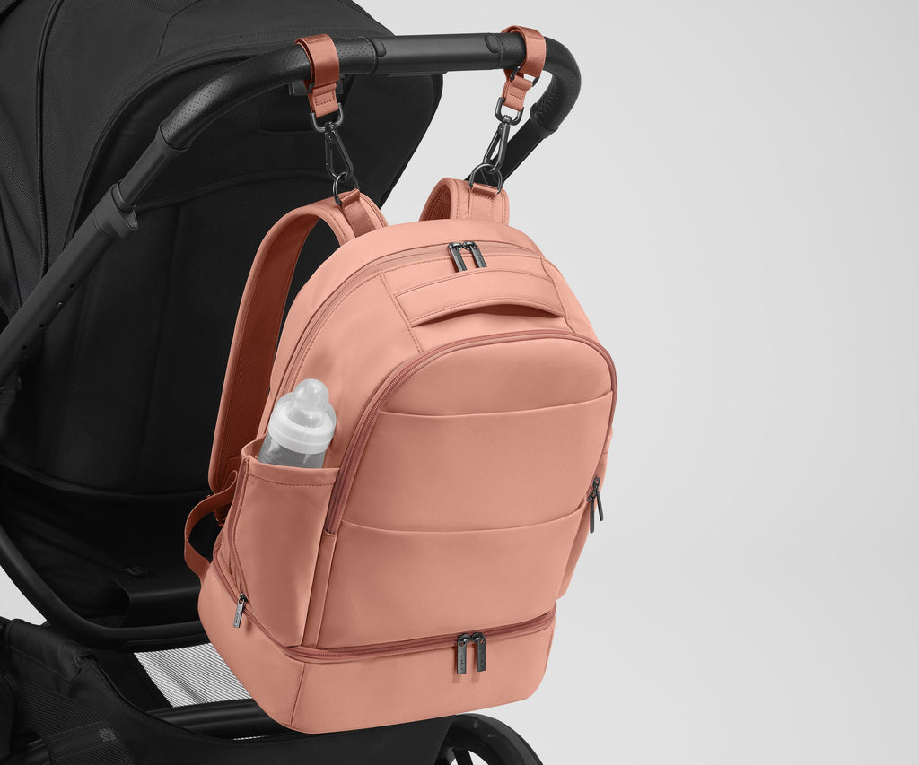 Away The Double Diaper Backpack Diaper Bag - Clay Pink