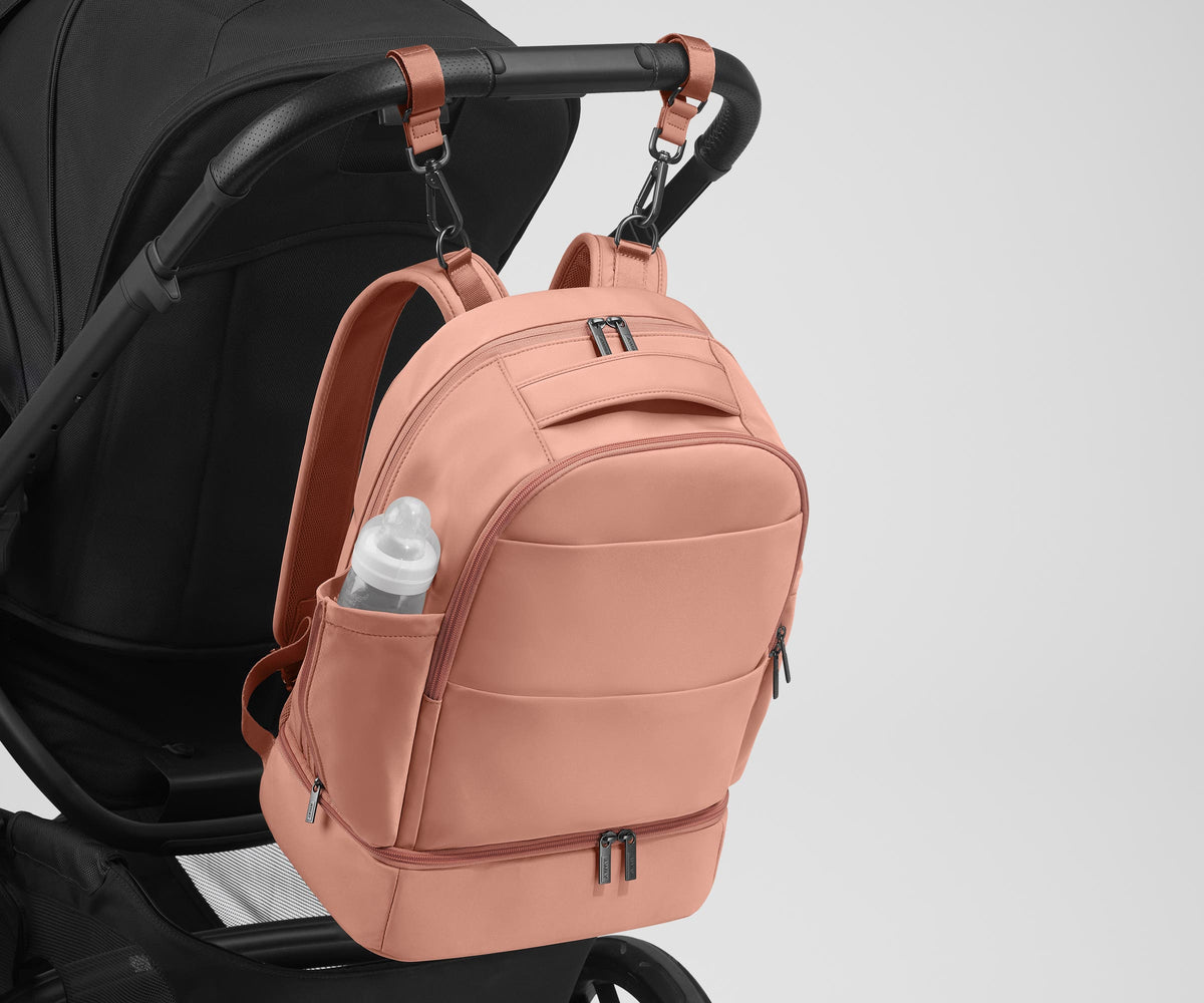 Away The Double Diaper Backpack Diaper Bag - Clay Pink