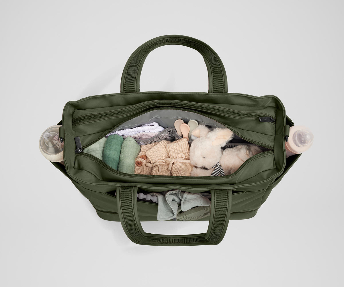 Away The Double Diaper Tote Diaper Bag - Olive Green